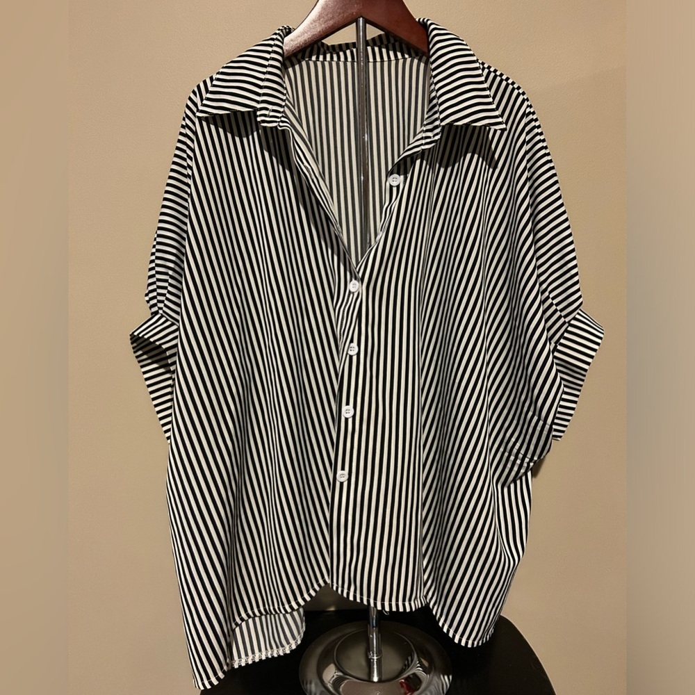 Black and White Oversized Blouse